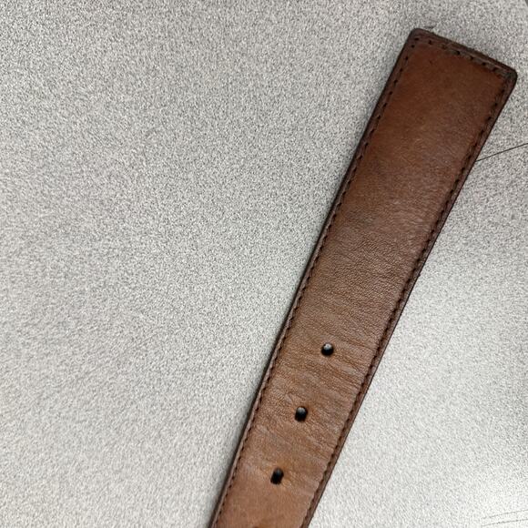 Robert Graham Reversible Leather Belt Mens Blue Art Brown Silver Buckle 41-45in - Picture 11 of 11